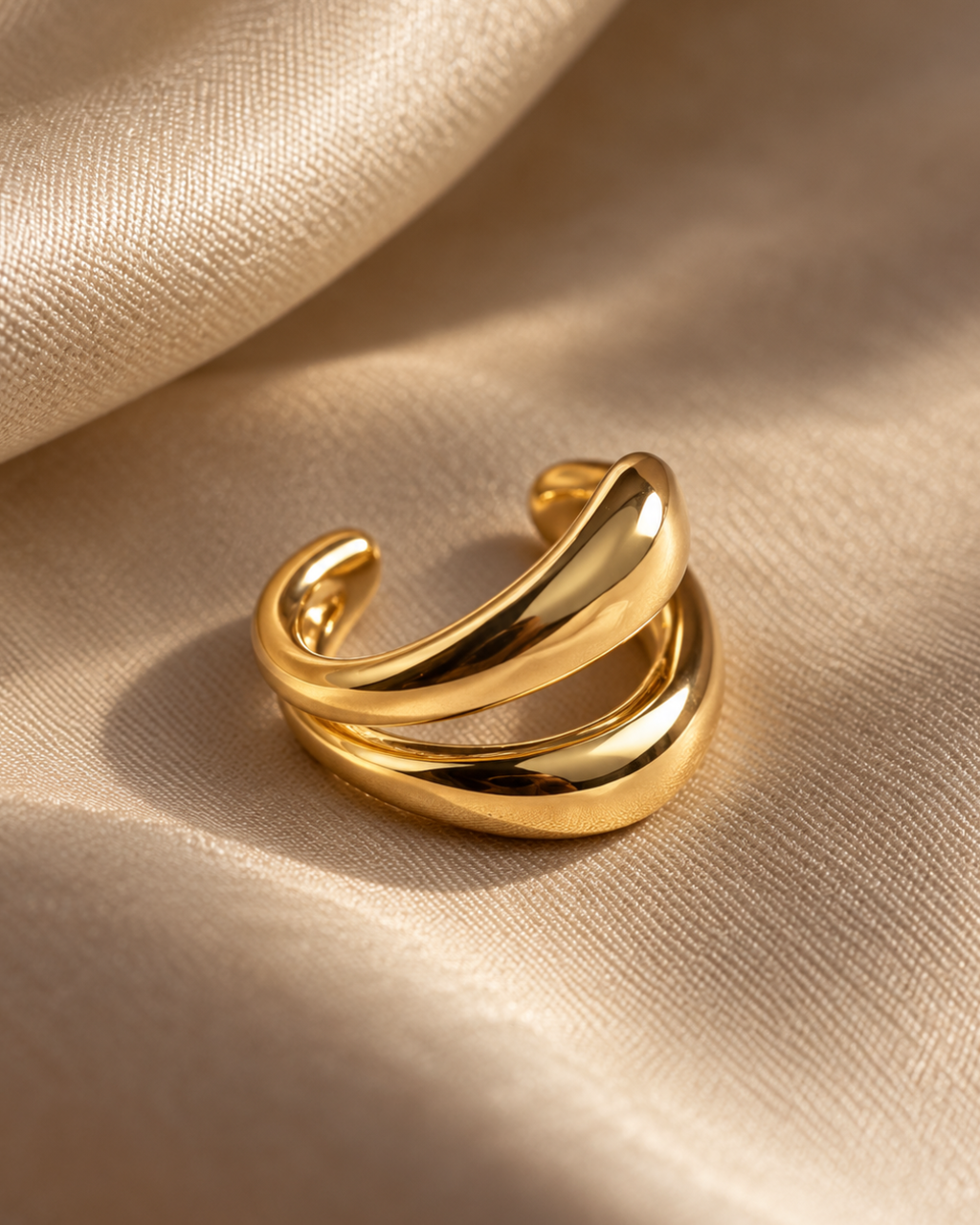 Double Arc Sculptural Ear Cuff