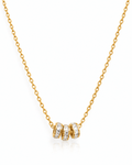 Triple Pavé Rondelle Pendant Necklace