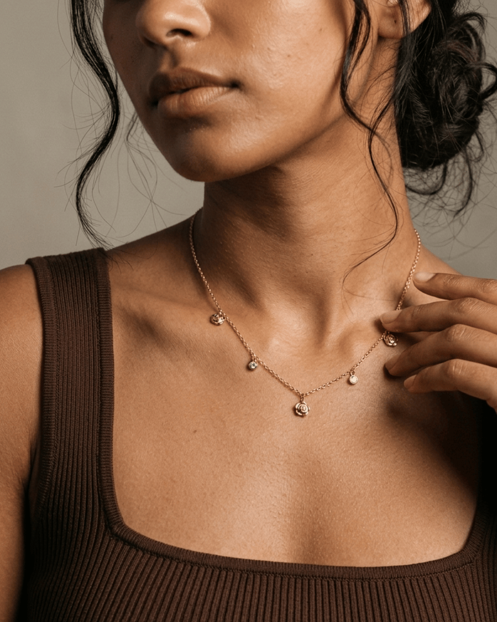 Rose Bloom Station Necklace