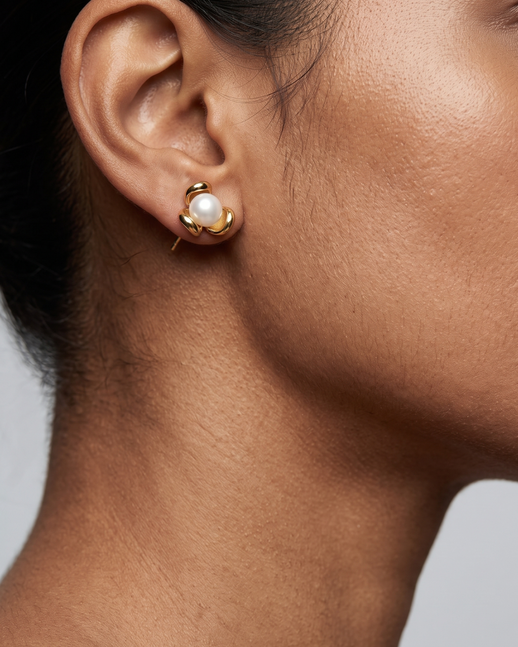 Pearl Knot Stud Earrings