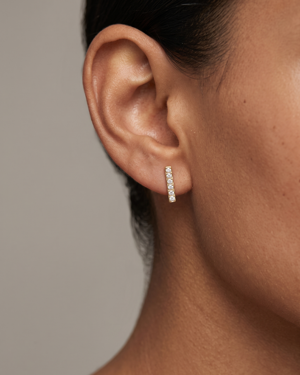 Pave Bar Stud Earrings