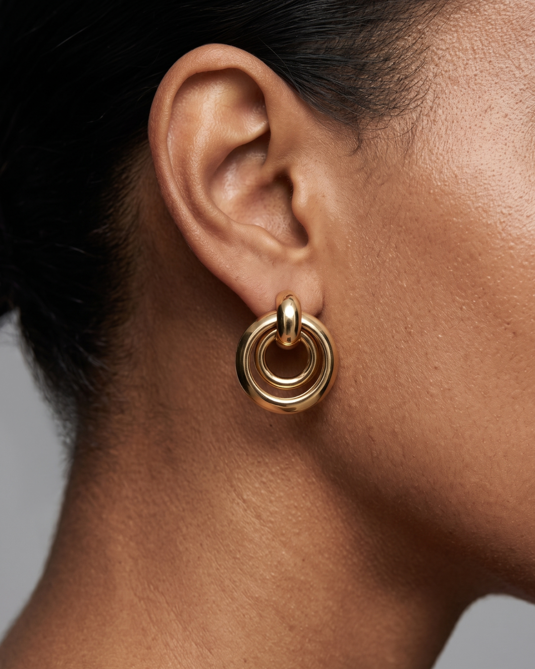 Double Hoop Door Knocker Earrings