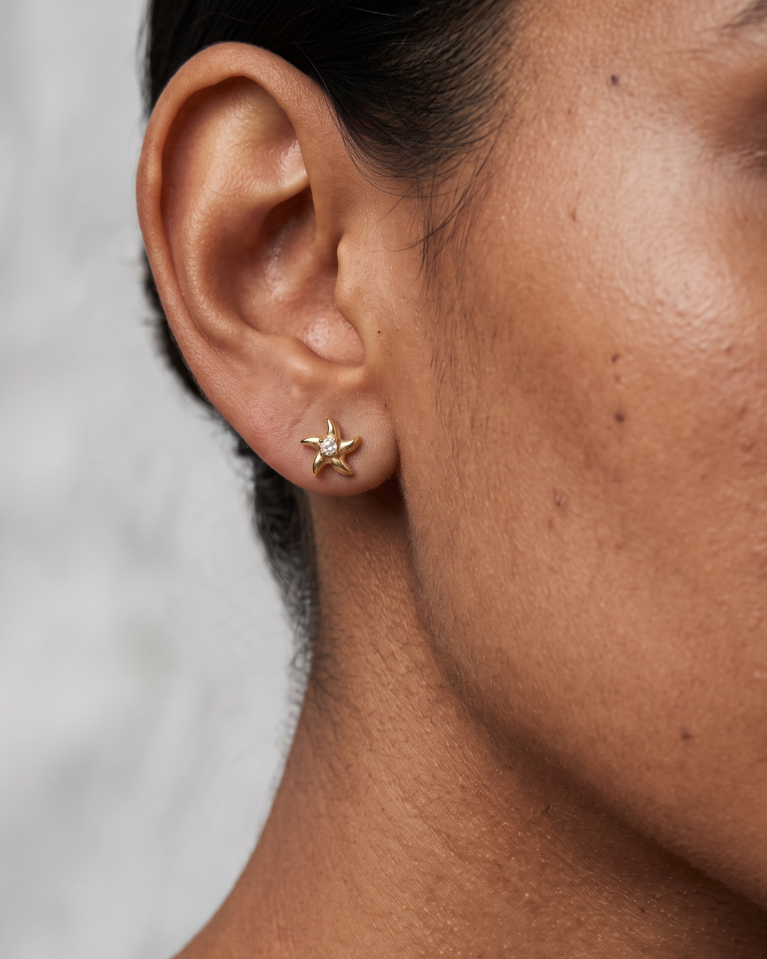 Starfish CZ Stud Earrings