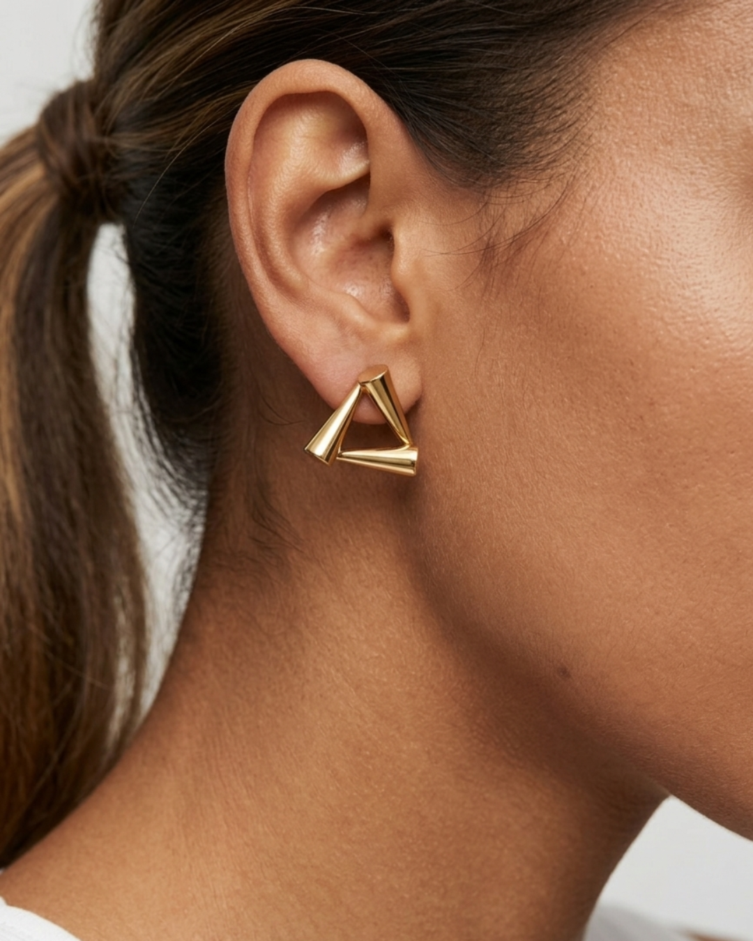 Triple Spike Geometric Stud Earrings