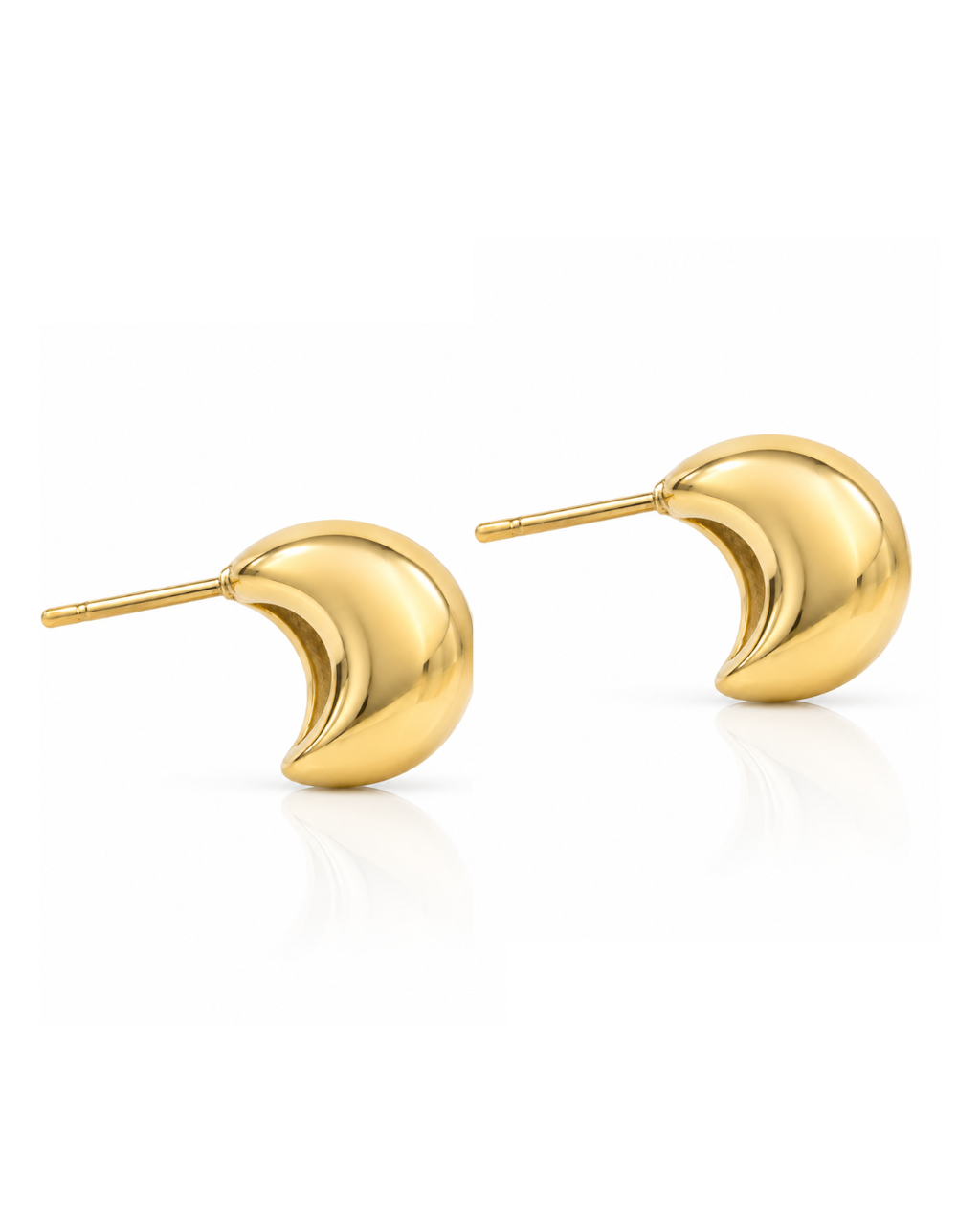 Chunky Crescent Moon Stud Earrings