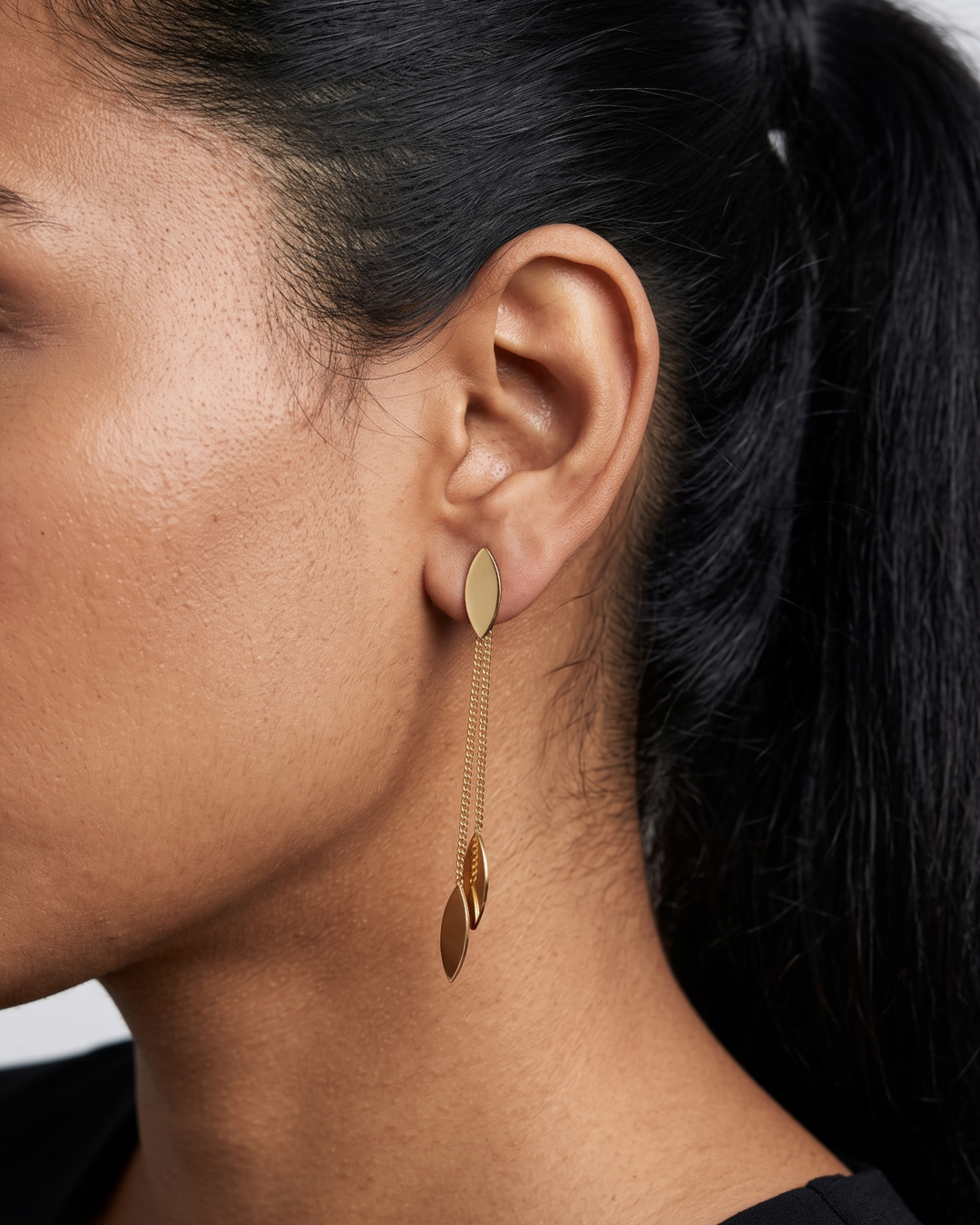 Marquise Drop Chain Threader Earrings
