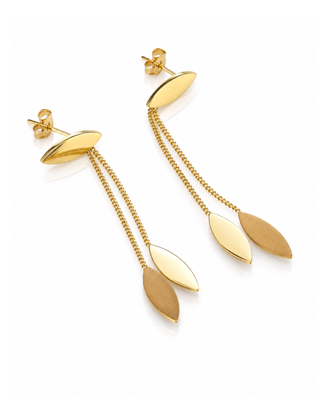 Marquise Drop Chain Threader Earrings