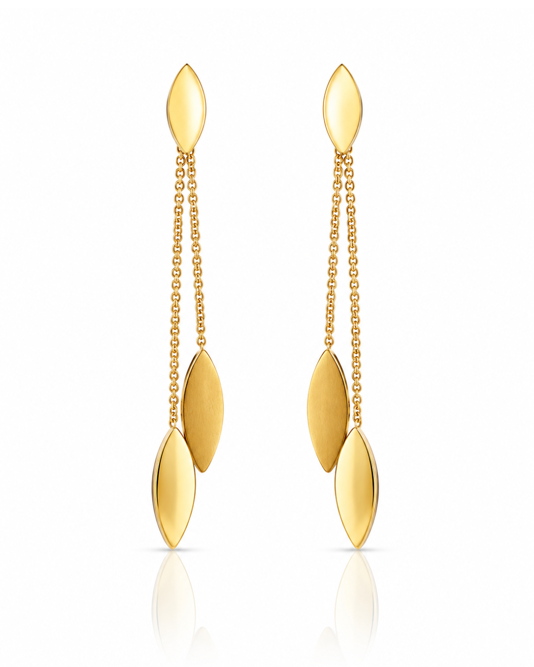 Marquise Drop Chain Threader Earrings