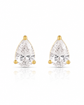 Pear CZ Solitaire Stud Earrings