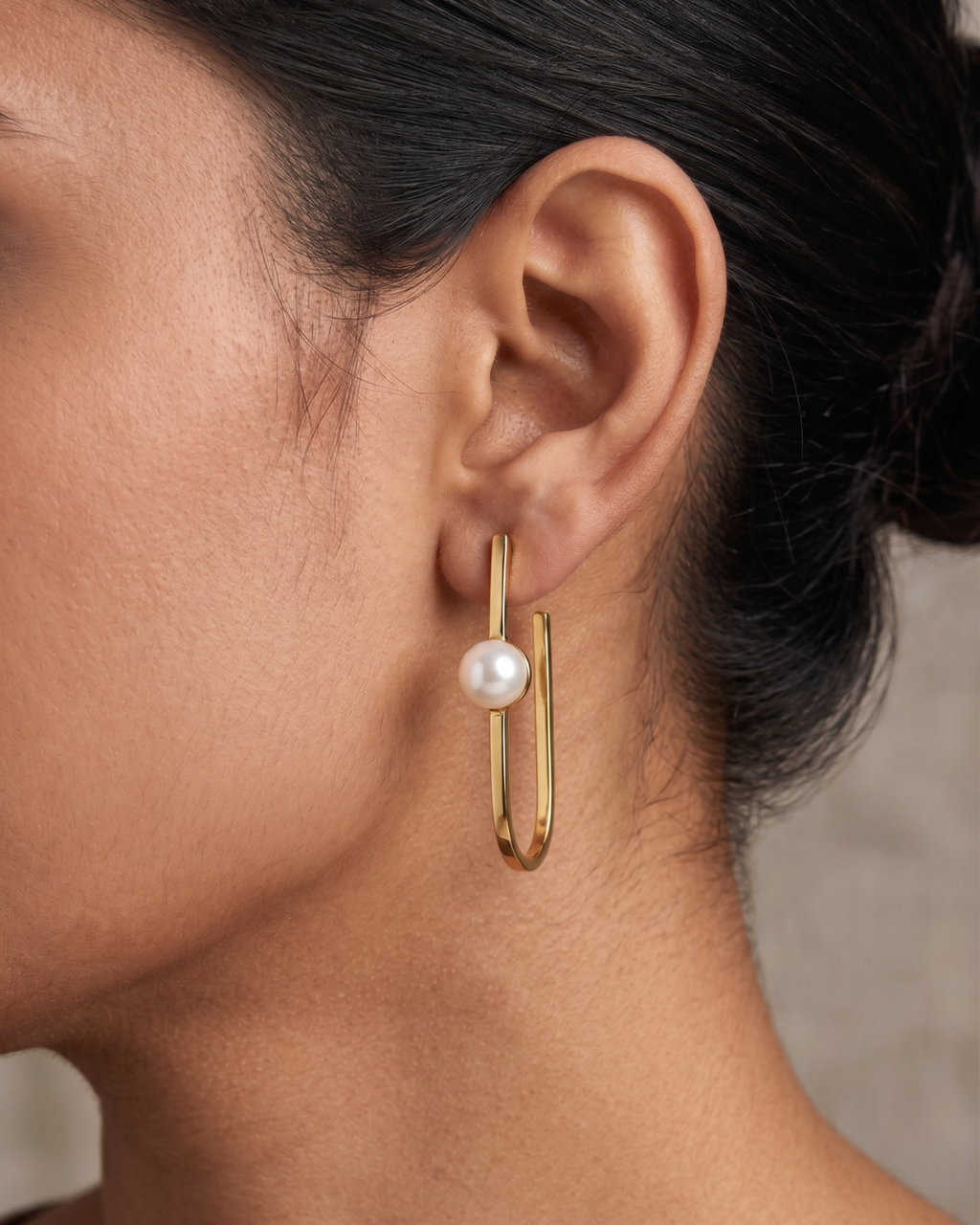 Double Bar Pearl Statement Earrings