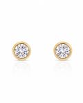 Bezel CZ Stud Earrings