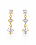 Triple CZ Drop Earrings