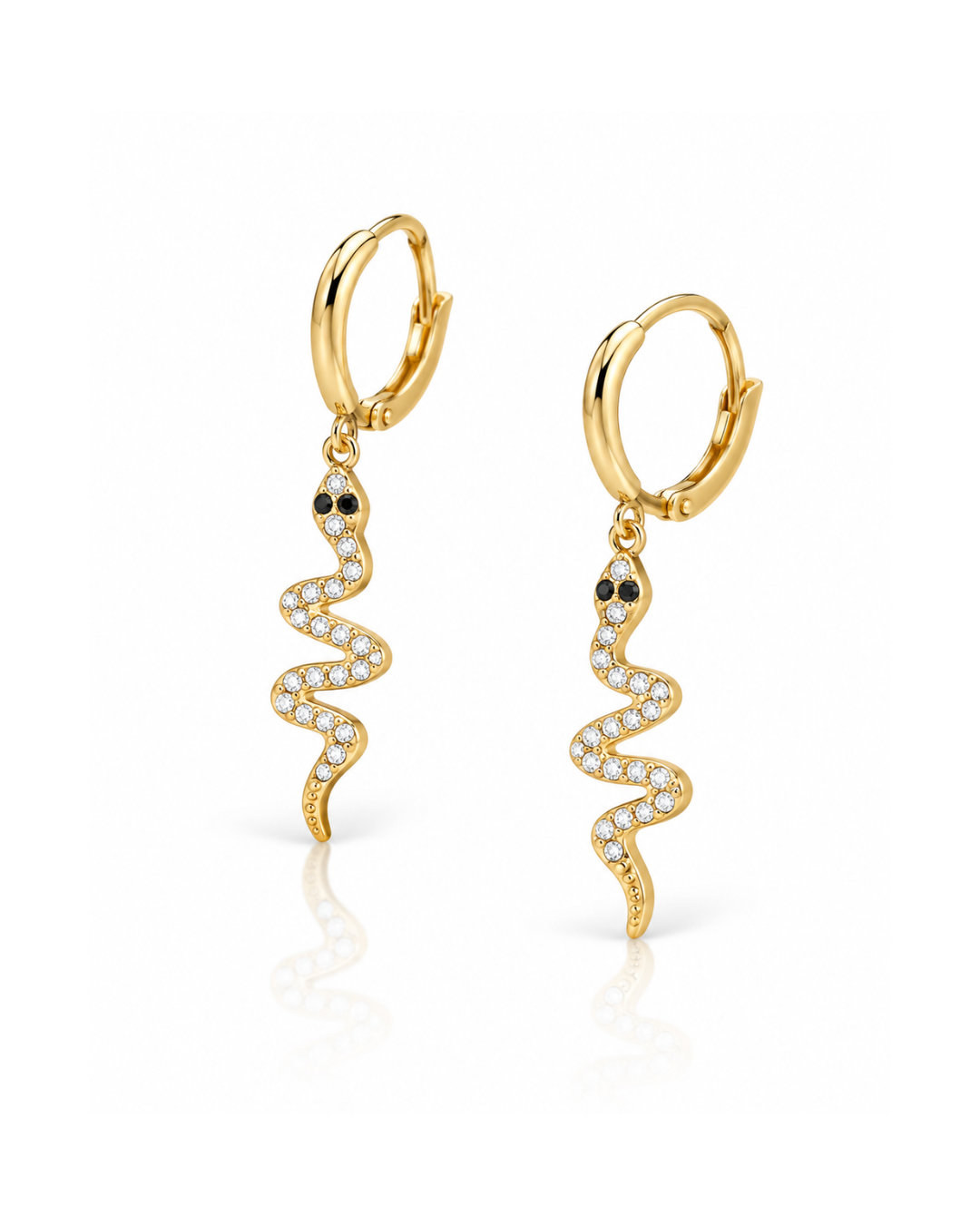 Crystal Pave Snake Huggie Earrings
