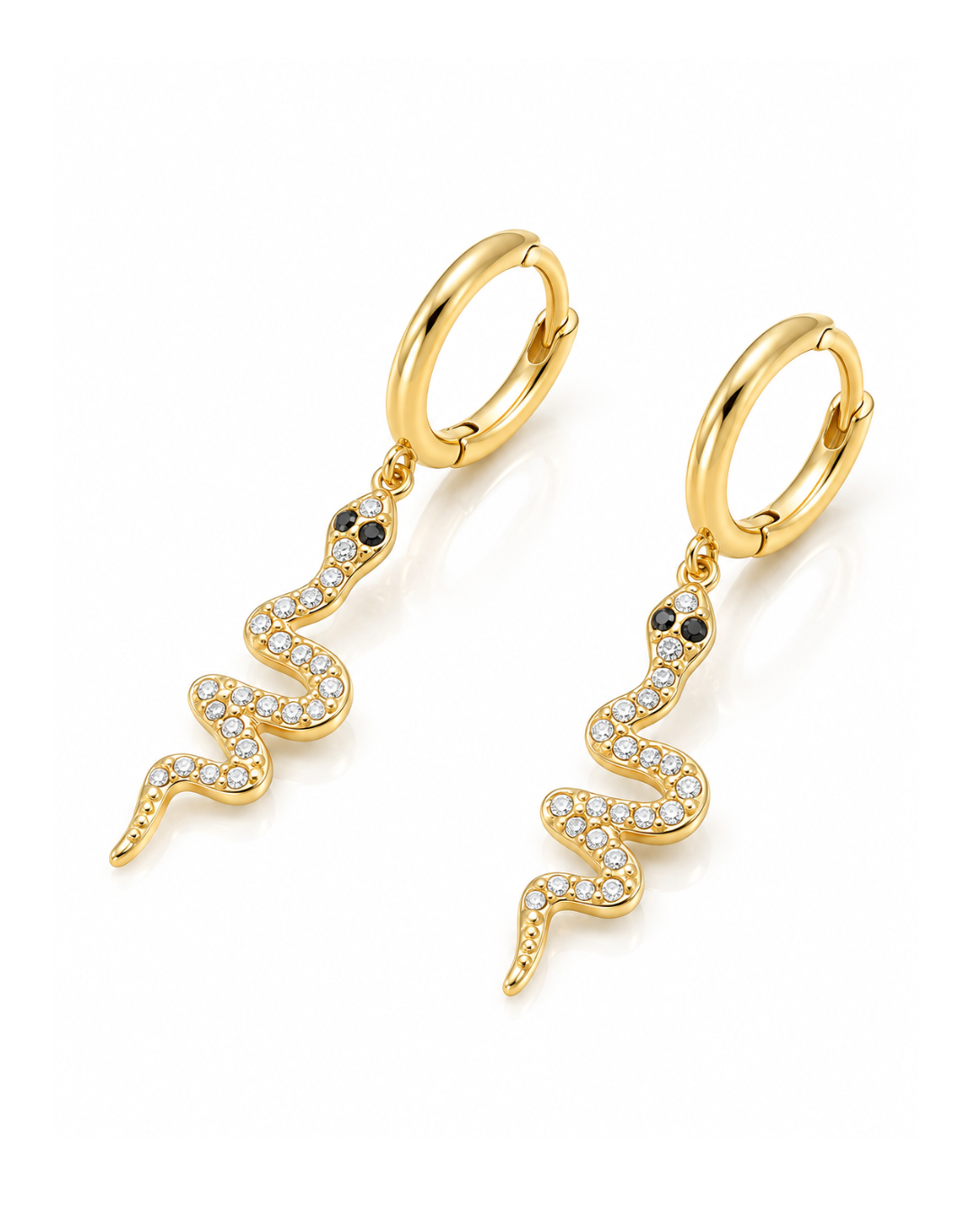 Crystal Pave Snake Huggie Earrings