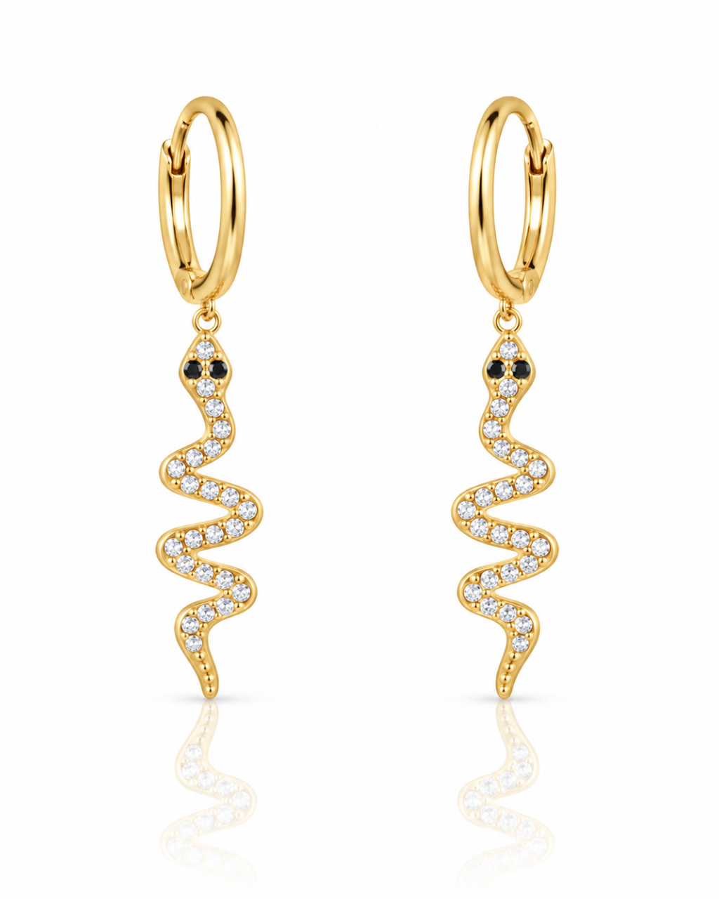 Crystal Pave Snake Huggie Earrings