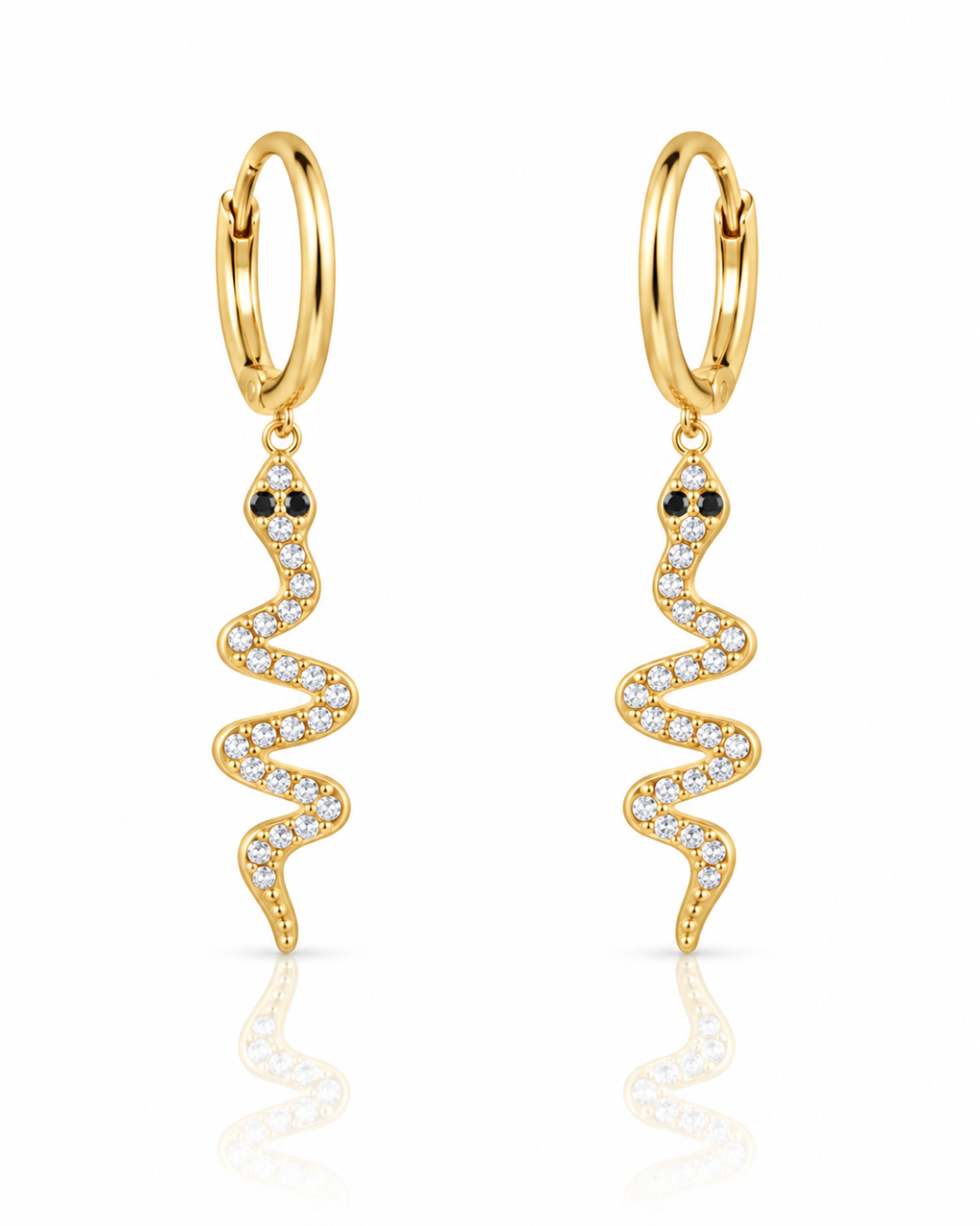 Crystal Pave Snake Huggie Earrings