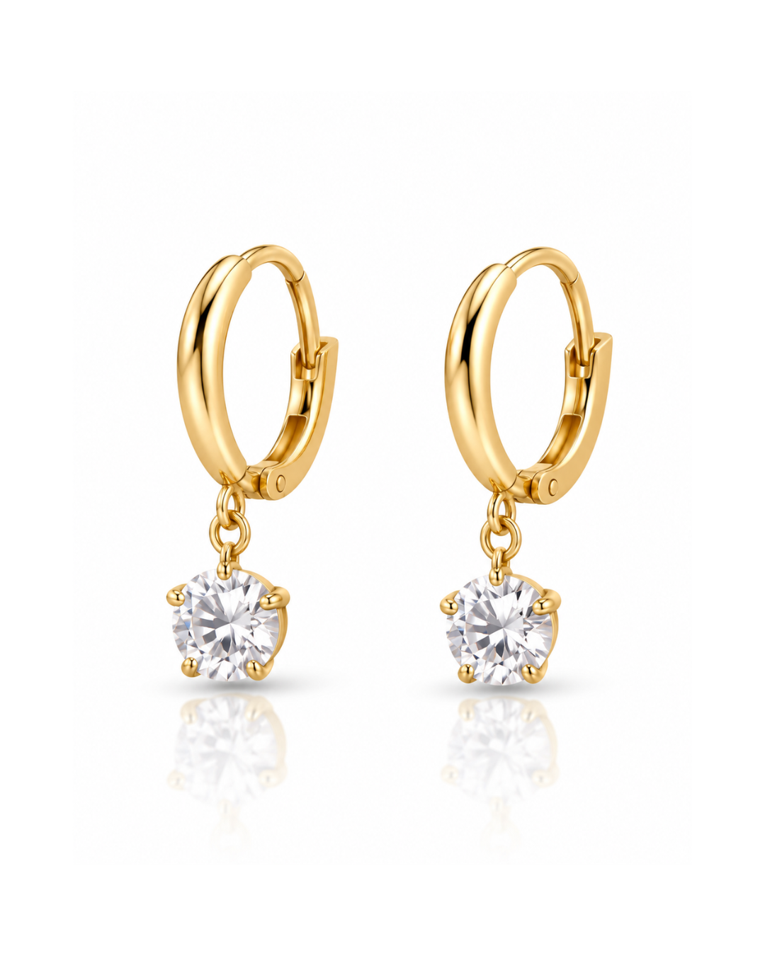CZ Drop Huggie Hoop Earrings