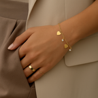 Heart Charm Gold Bracelet