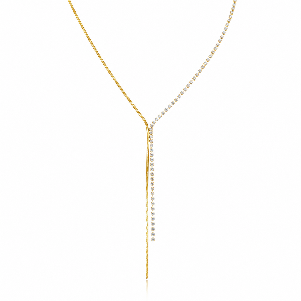Pavé Crystal Tennis Lariat