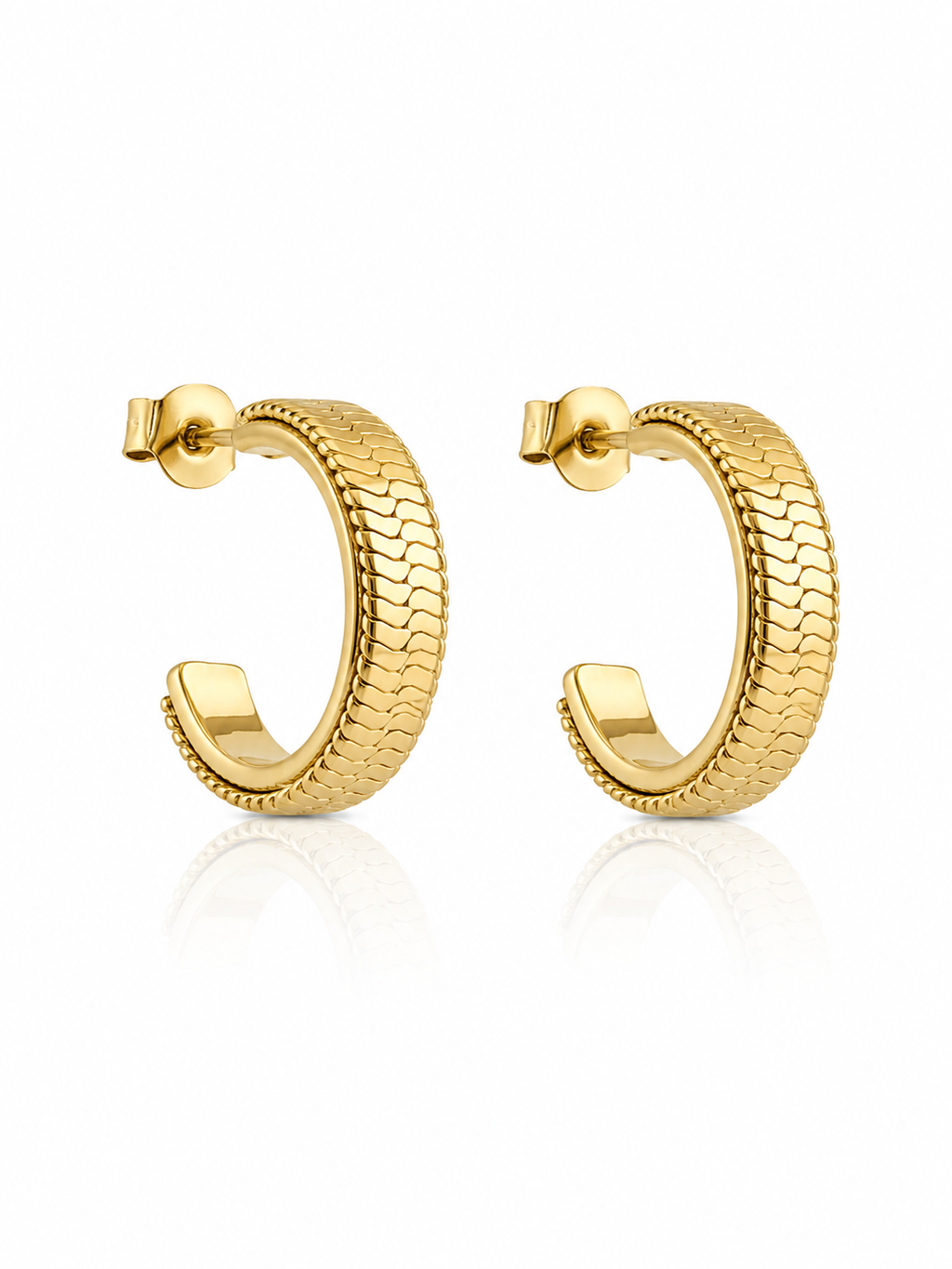 Nova Embossed Huggie Hoops