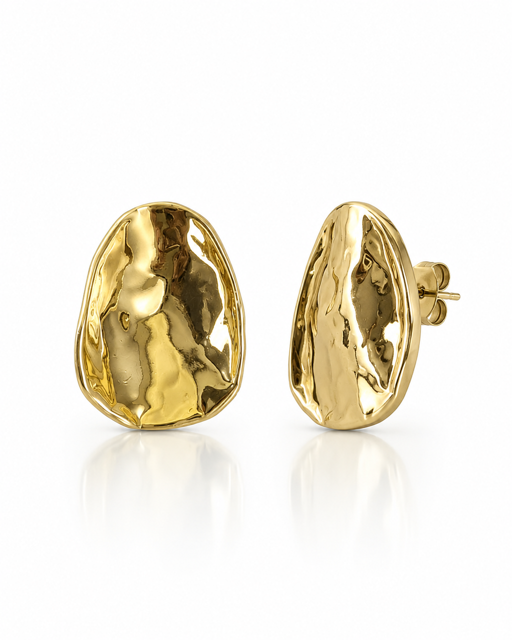 Aura Hammered Statement Stud Earrings
