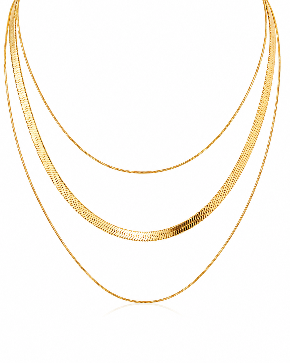 Snake & Rope Trio Necklace