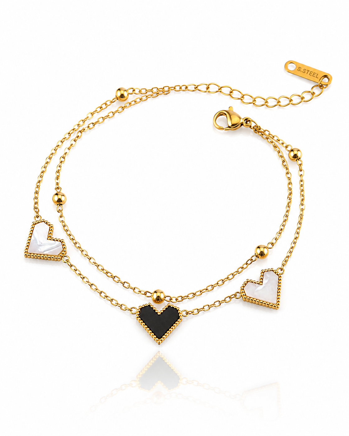 Double Chain Heart Bracelet