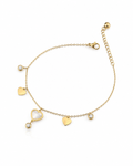 Amora Pearl Heart Anklet