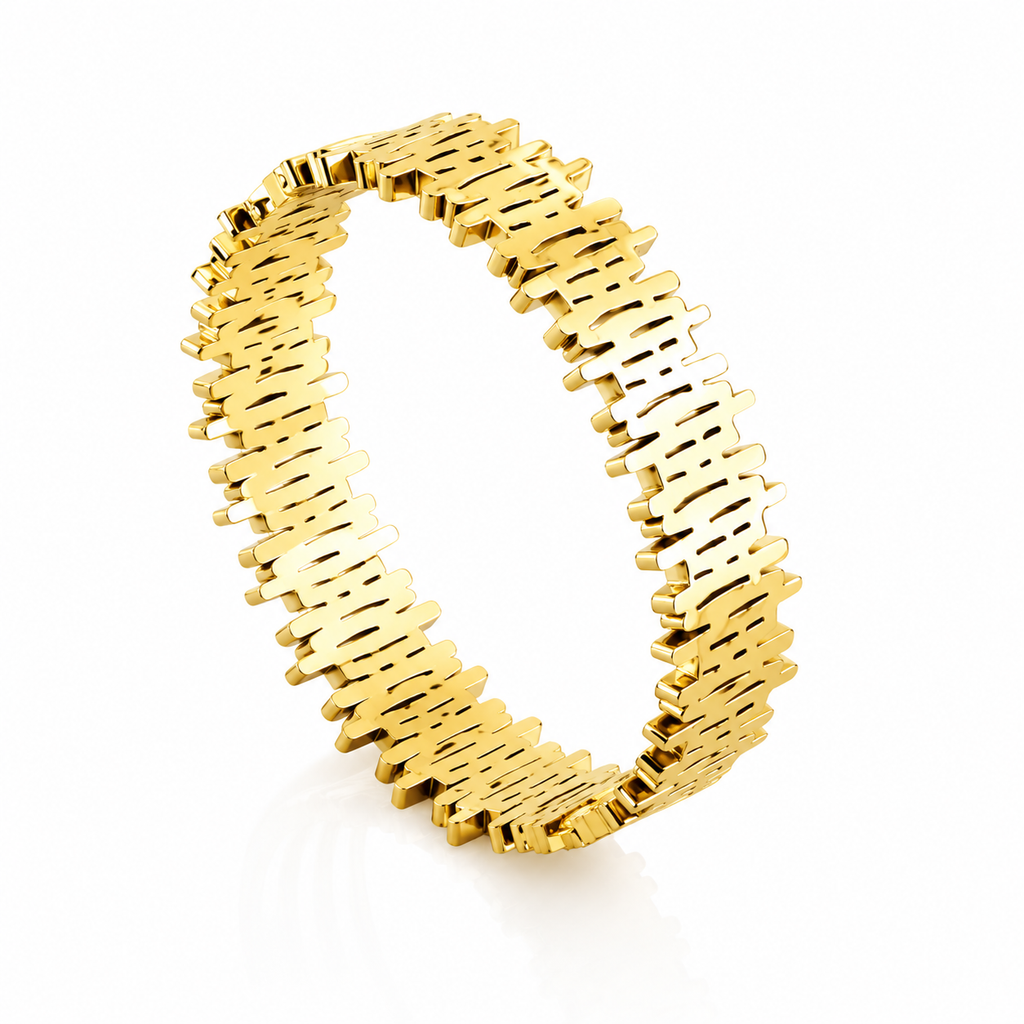 Sculptural Etched Bangle