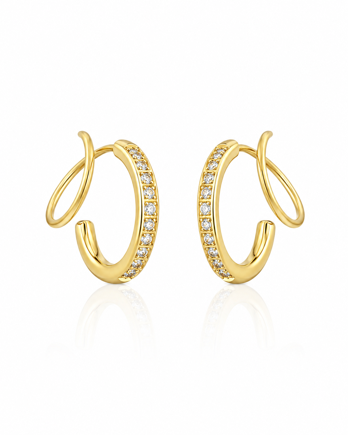 Pavé Orbit Huggie Hoops