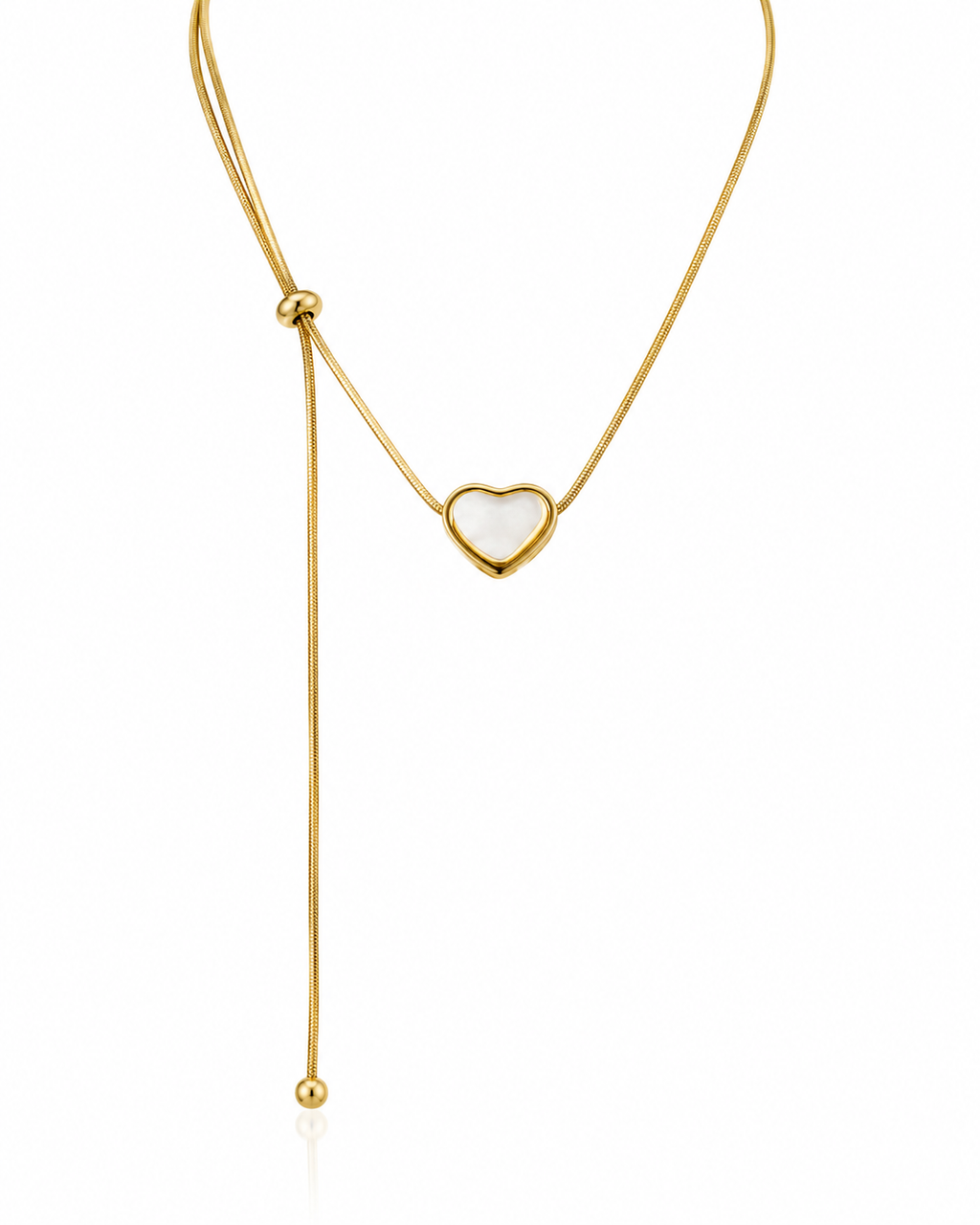 Pearl Heart Lariat Necklace