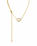 Pearl Heart Lariat Necklace