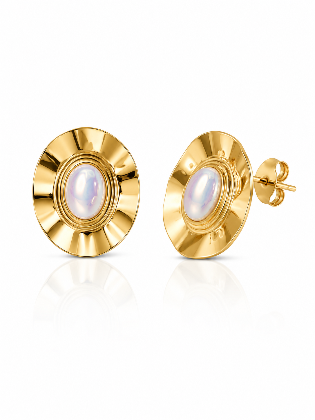 Golden Wave Frames Earrings