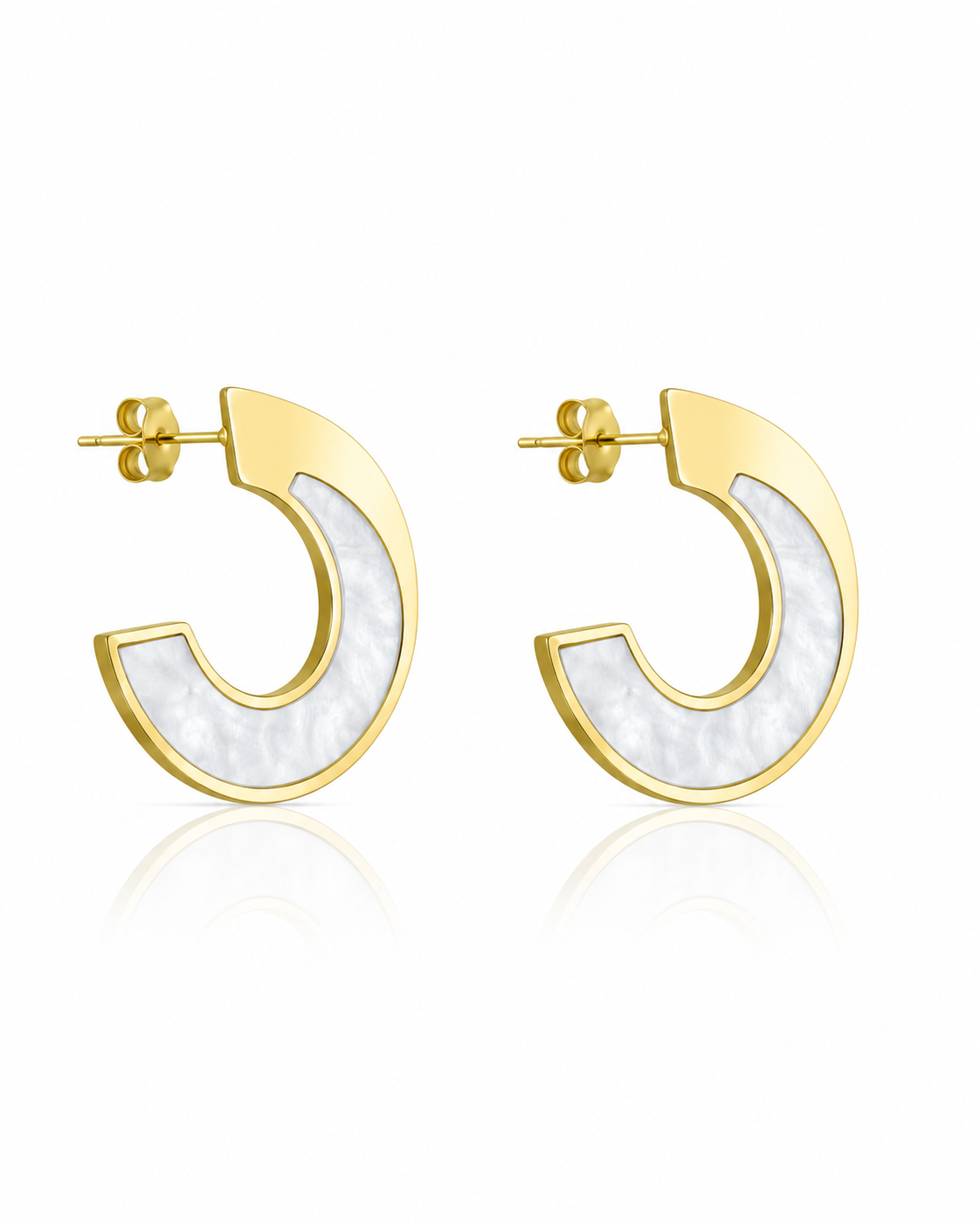Solstice Arc Inlay Hoops