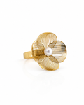 Filigree Flower Pearl Ring