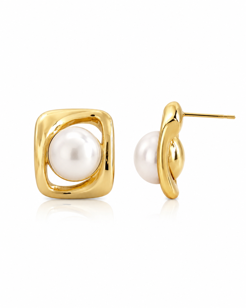 Golden Pearl Accent Earrings