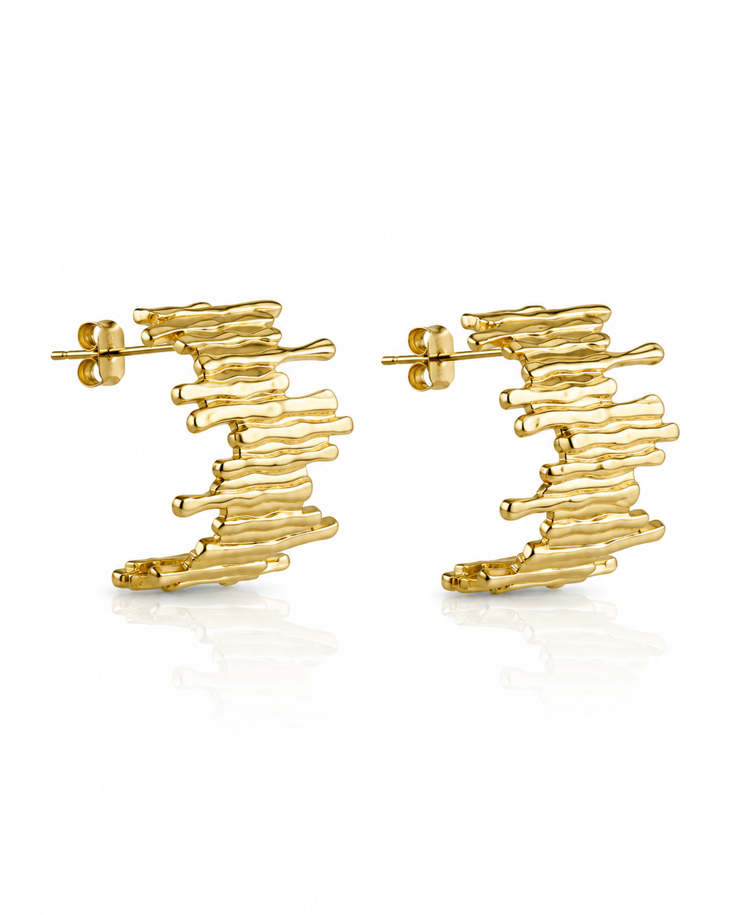 Strata Raw-Edge Stud Earrings