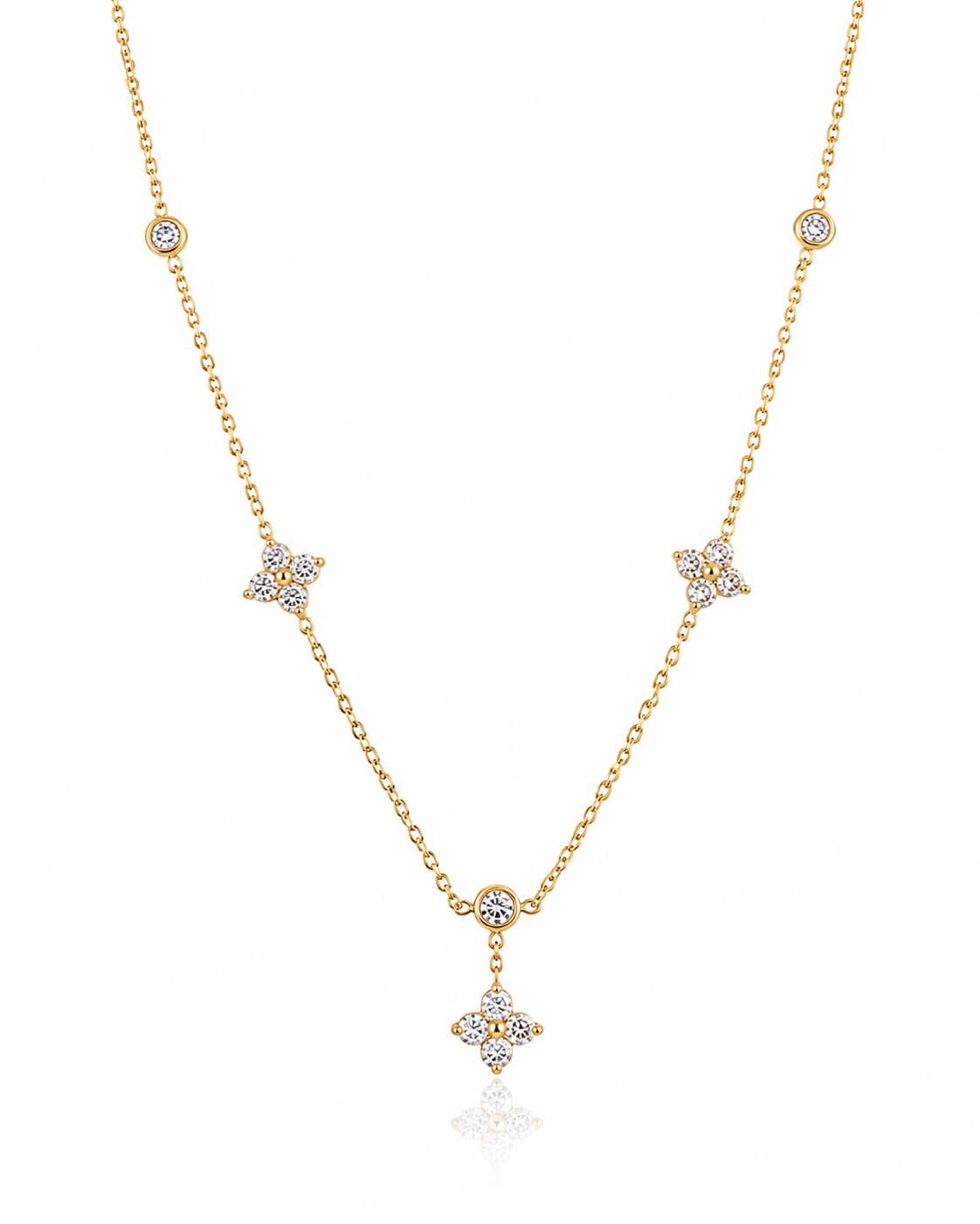 Celestial Clover Drop Necklace
