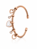 Heart & Pearl Twisted Cable Cuff