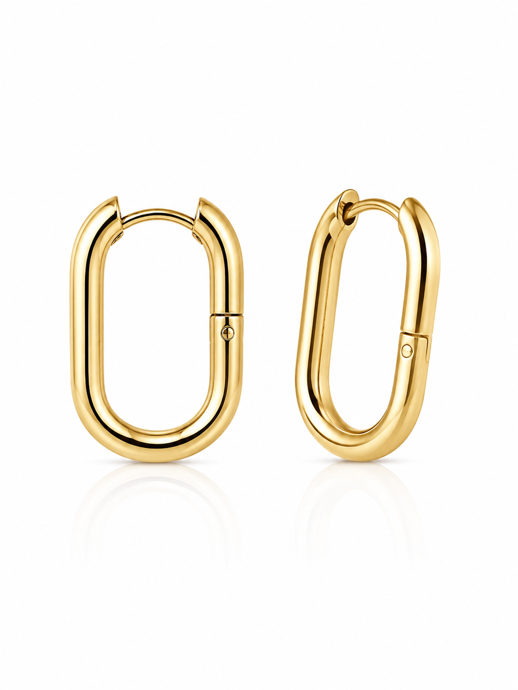 Elliptical Link Hoops Earrings