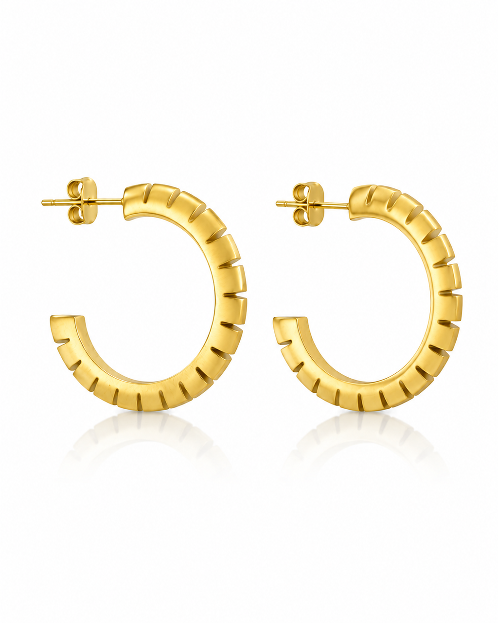 Vector Grooved Hoop Earrings