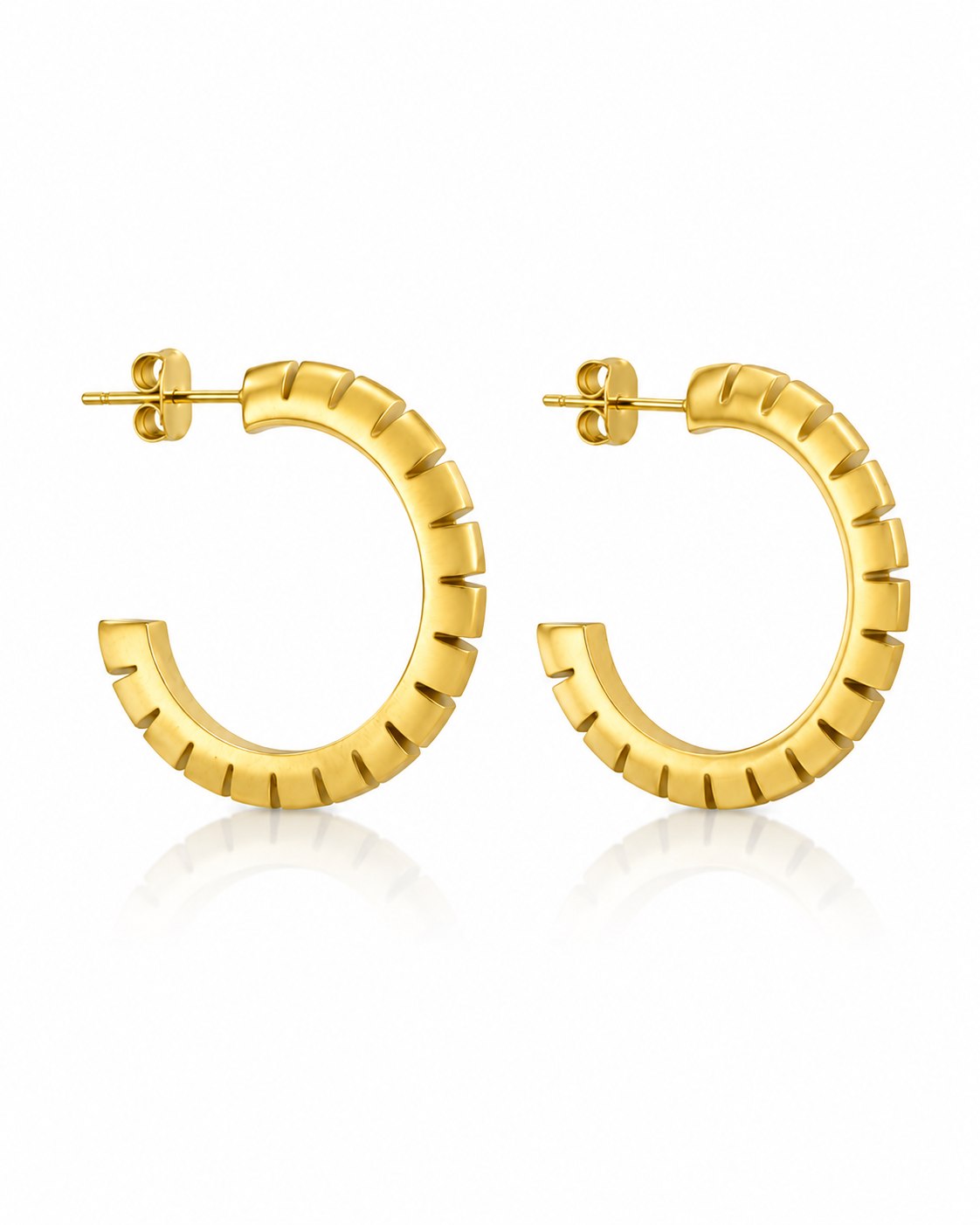Vector Grooved Hoop Earrings