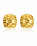 Aura Ribbed Cushion Stud Earrings