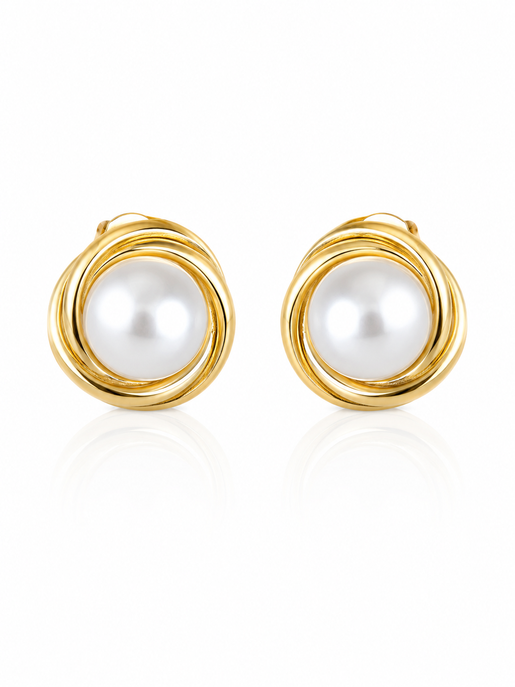 Aura Pearl Orbit Stud Earrings