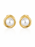 Aura Pearl Orbit Stud Earrings
