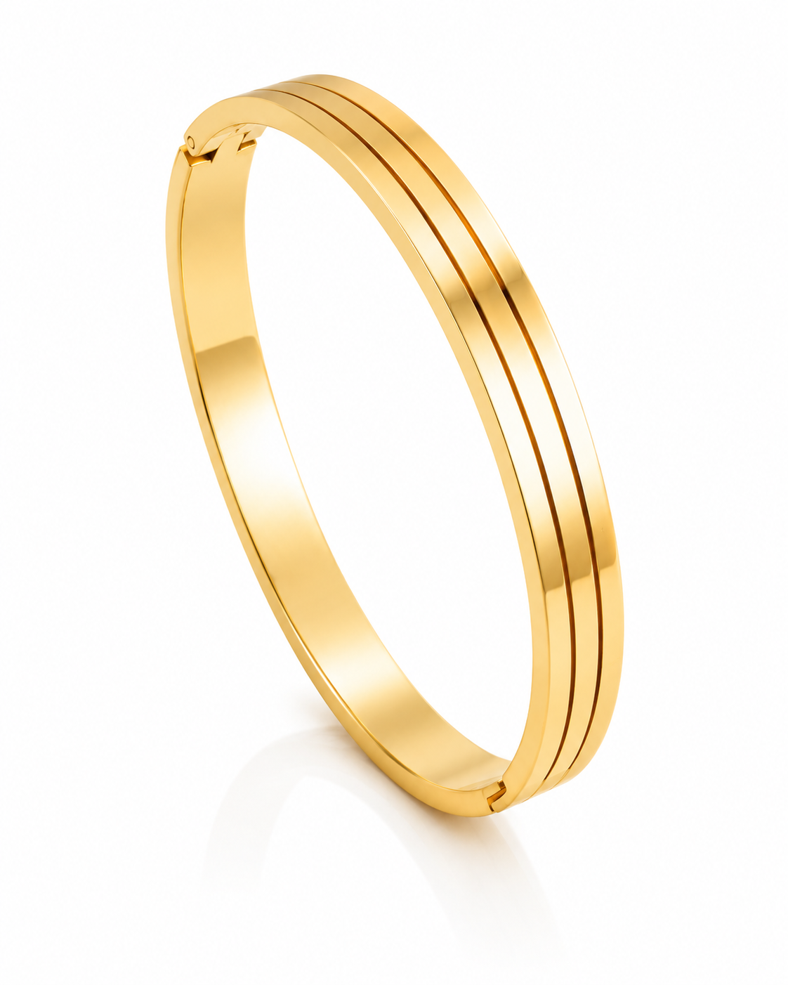 Linear Triple-Groove Bangle