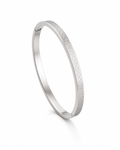 Honeycomb Engraved Silver Bangle