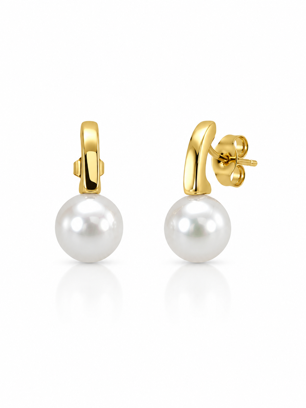 Luminous Pearl Drop Huggie Earrings