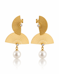 Pearl Fan Kinetic Drop Earrings