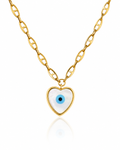 Evil Eye Heart Charm Necklace